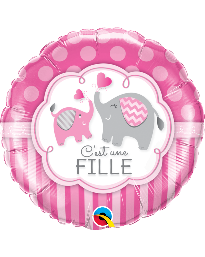 C'est une fille elephant ballon foil 45 cm