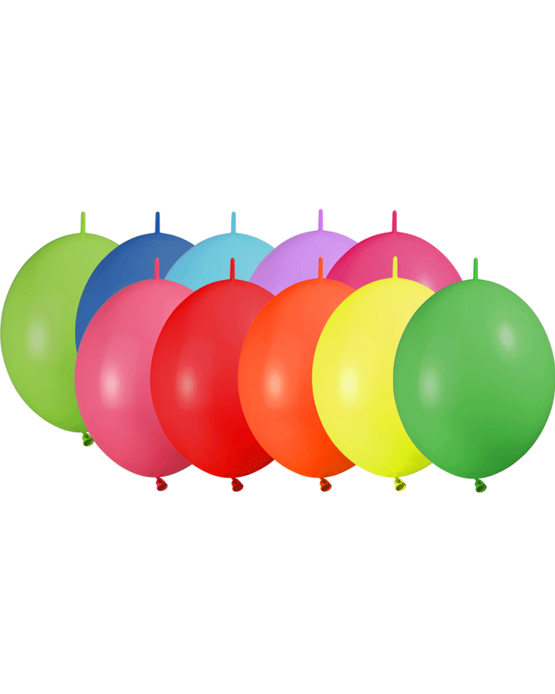 10 ballons double attache 30 cm opaque assortis