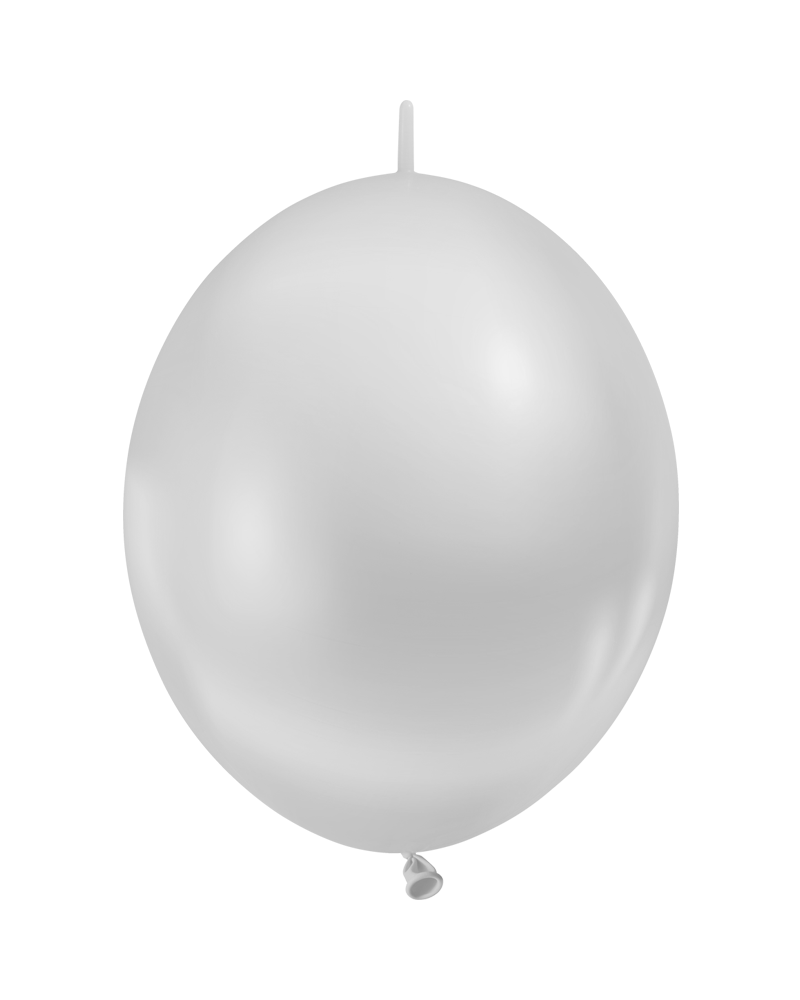 10 ballons double attache 30 cm argent