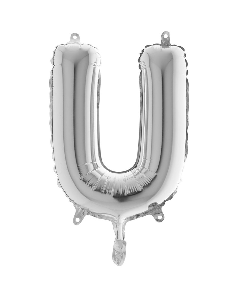 U lettre 35 cm mylar argent