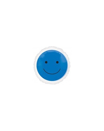 smile bleu ballon mylar 45 cm à plat