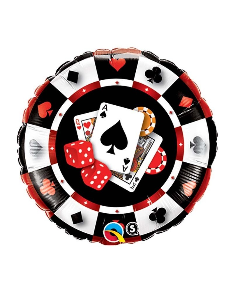 Jeton casino ballons mylar foil 46 cm