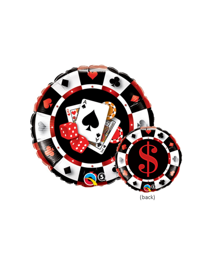 Jeton casino ballons mylar foil 46 cm