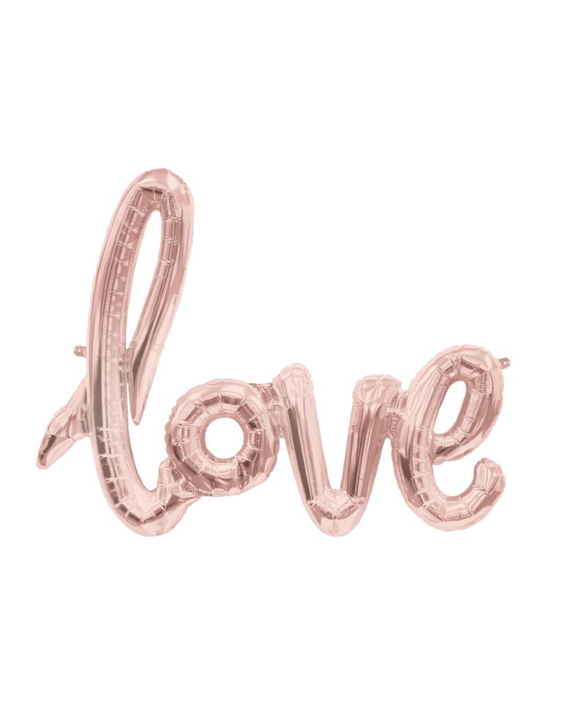 Love script rose or 76*56 cm (gonflage air)