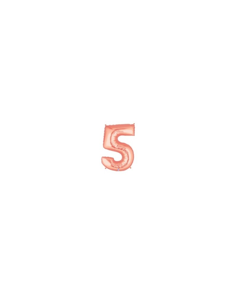 Chiffre métal mylar 5 or rose