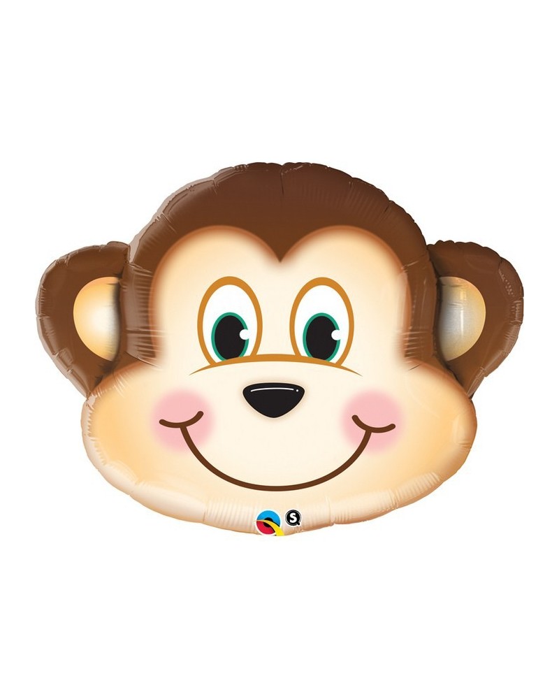Tête de singe 36 cm ballon mylar non gonflé